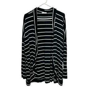 Promesa Butter Soft Sweater Black with White Stripes Size Large‎